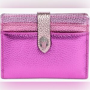KURT GEIGER- 🐦 NWT! Pink Metallic Snap Closure Card Wallet w/ Box